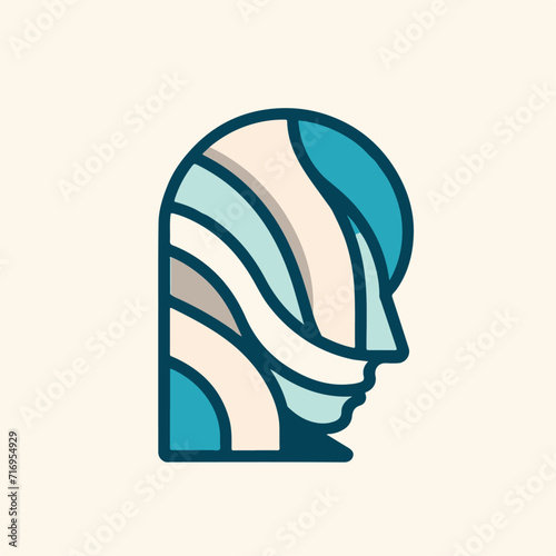 Stylized Geometric Human Profile Illustration