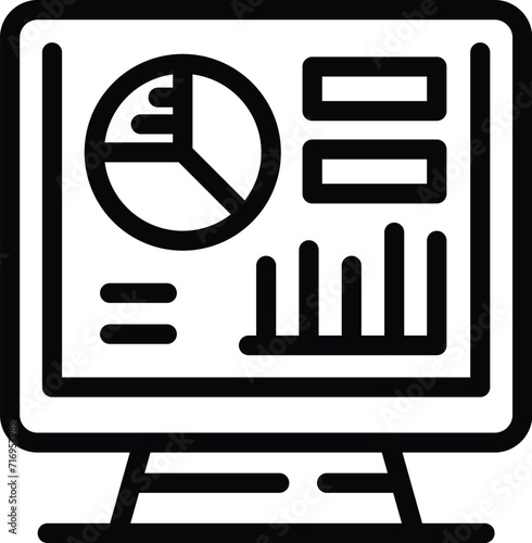 Online program icon outline vector. Business learn. Academy bank