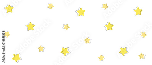 Fancy cute pattern of stars on a transparent background. Modern abstract design template. Festive light texture for kids