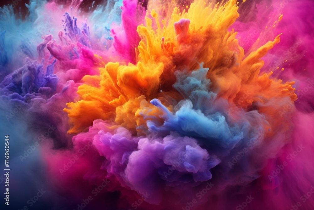 Embrace the vibrancy of Holi with a background. Generative ai
