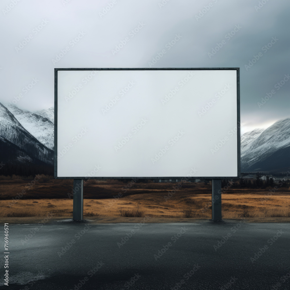 Obraz premium Outdoor blank street signboard mockup, billboard