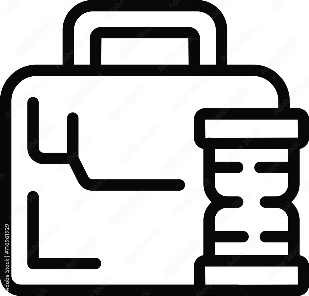 Trade money bag icon outline vector. Career currency. Training learning Trade money bag icon outline vector. Career currency. Training learning