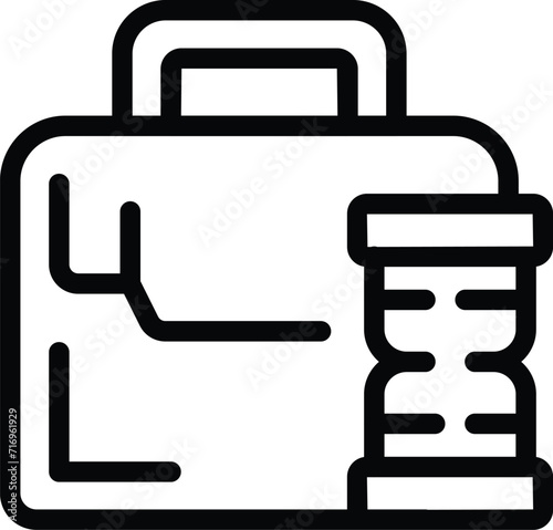 Trade money bag icon outline vector. Career currency. Training learning
