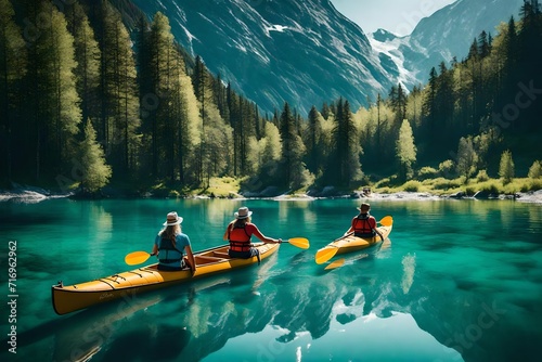 kayaking on the lake photo