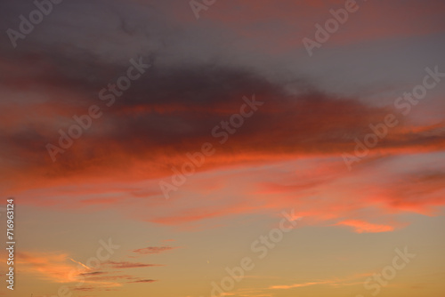 A sunset heaven, orange sky. Sun Rays © Raul