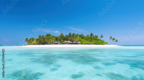Tropical island and clear blue sea, whole island is seen © Kondor83