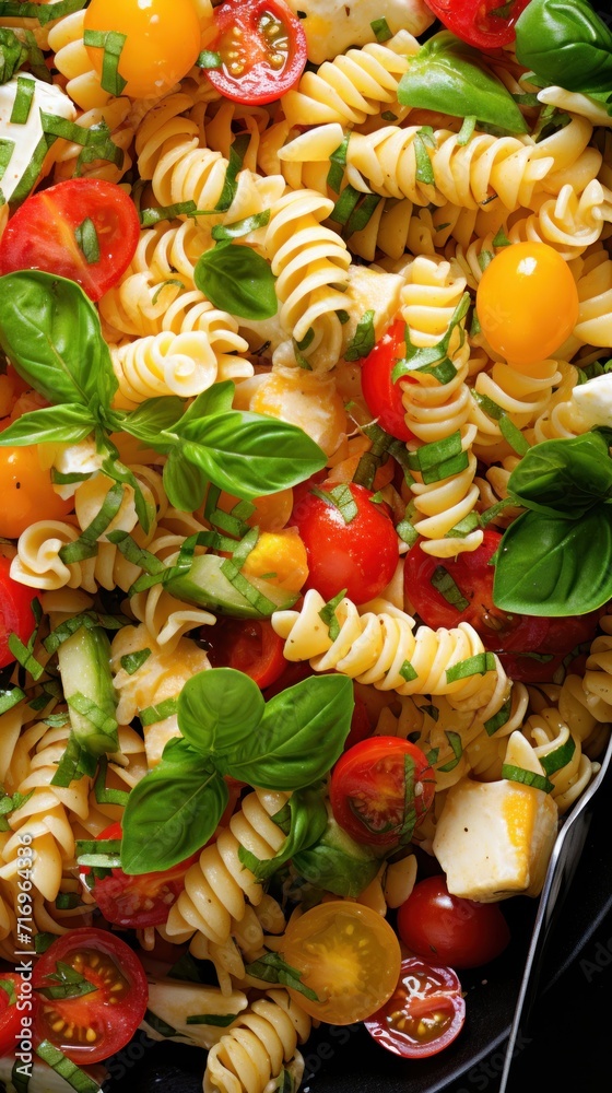 Summer pasta salad dish UHD wallpaper