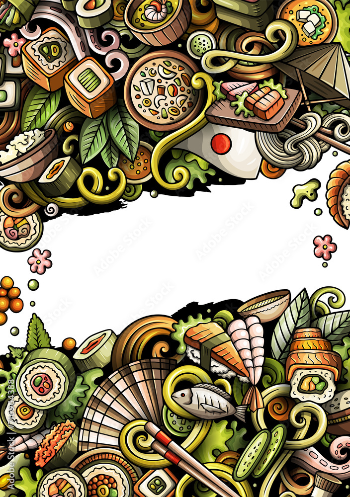 Japan food cartoon banner design