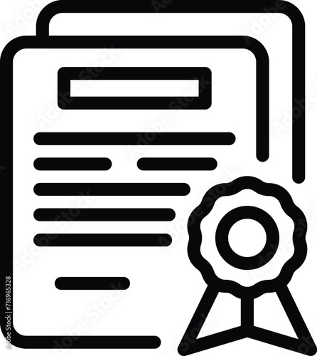 Trade school diploma icon outline vector. Career literacy. Bank program