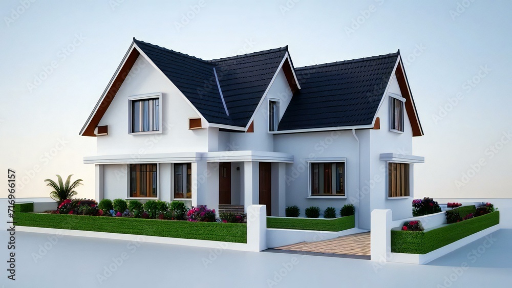 3d rendering modern house isolated on white background, Concept for real estate or property. 3d rendering modern house isolated on white background, Concept for real estate or property.
