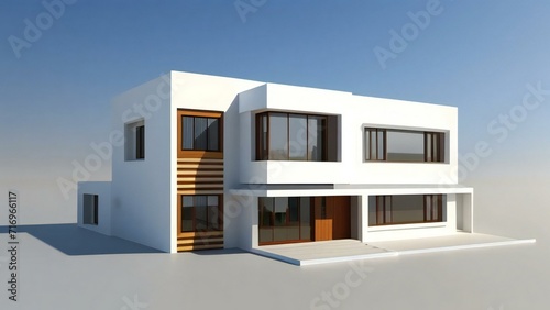 3d rendering of modern cozy house isolated on white background, Real estate concept. © Samsul Alam