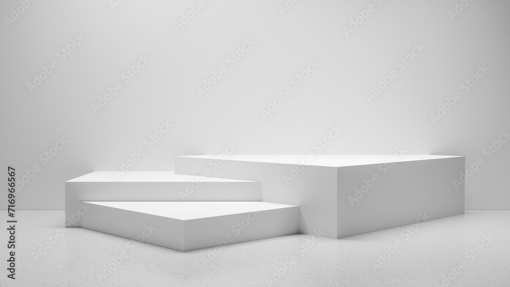 3d product display for products and design, empty minimalistic showcase, white geometric podium platform - empty space for product placement and design background 3d product display for products and design, empty minimalistic showcase, white geometric podium platform - empty space for product placement and design background