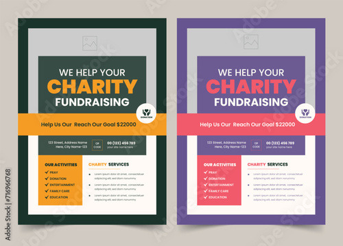 Fundraising Charity Flyer, Donation Banner, Charity flyer template