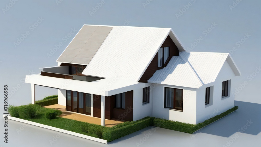 A stunning 3D rendering of a modern home showcasing its architectural elegance. Concept for real estate or property. A stunning 3D rendering of a modern home showcasing its architectural elegance. Concept for real estate or property.