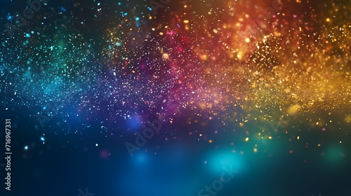 Festive decorative glitter lights background banner. Colorful abstract background with glitter