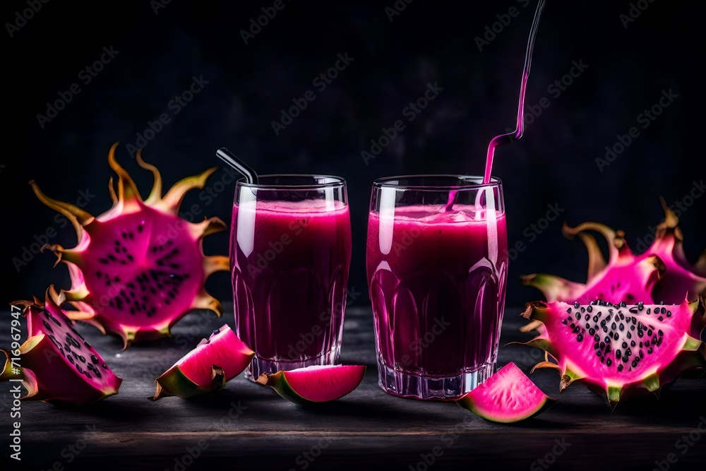 a glass of refreshing dragon fruit juice
