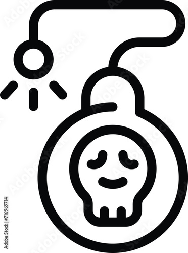 Bomb hacker attack icon outline vector. Signal passcode. Bug attack