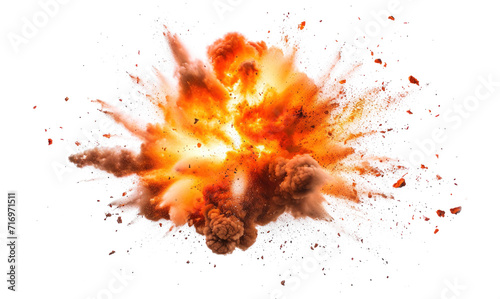 Intense Explosion on Transparent Background