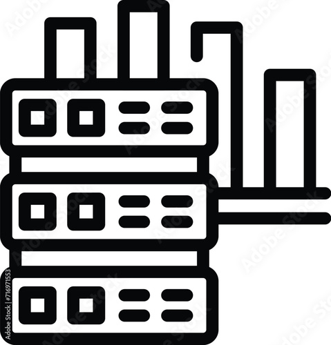 Data server icon outline vector. Entry passcode. Access key attack
