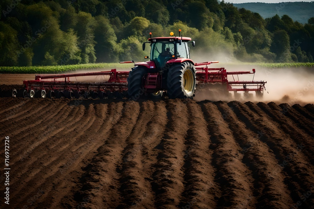 Obraz premium tractor in a field