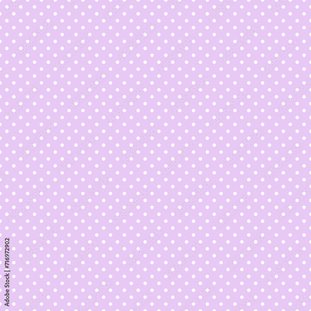 Purple and white polka dot pattern, seamless texture background. Minimal fashionable design. Polka dots trendy background, tile. For fabric pattern, card, decor, wrapping paper Purple and white polka dot pattern, seamless texture background. Minimal fashionable design. Polka dots trendy background, tile. For fabric pattern, card, decor, wrapping paper