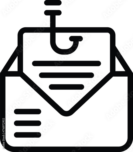 Mail crack data icon outline vector. Loss information. Entry passcode