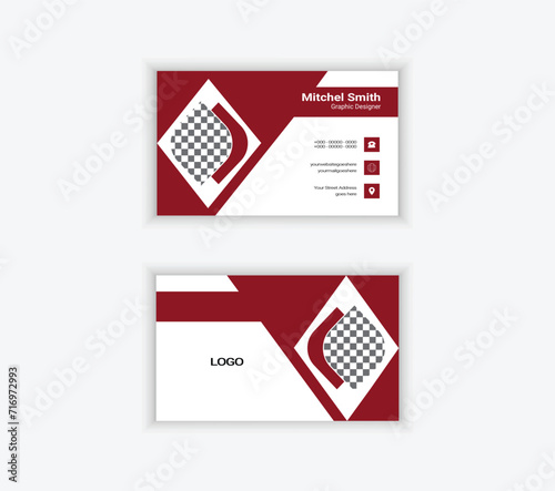 Clean Corporate Business Card Design with Red Color.