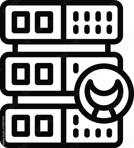 Server repair data icon outline vector. Alarm attack. Ddos attack