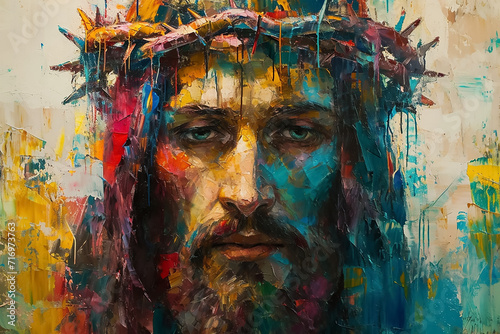 Jesus Christ's modern abstract painting