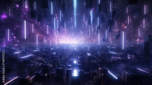 Futuristic Cyberpunk Style Particles Background © Damian Sobczyk