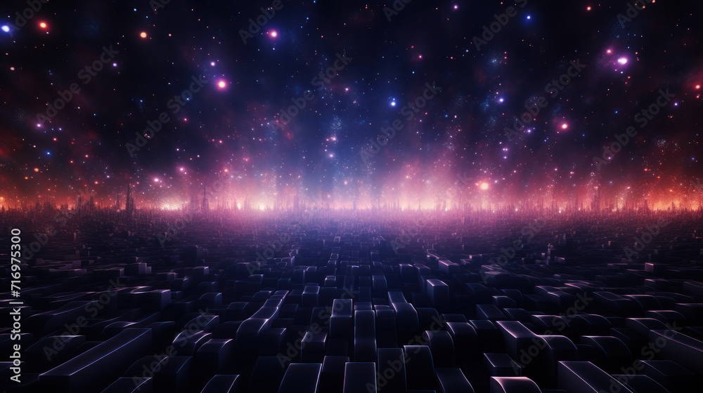 Fototapeta premium Futuristic Cyberpunk Style Particles Background