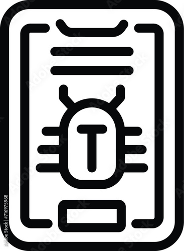 Smartphone data bug icon outline vector. Access key. Business plan