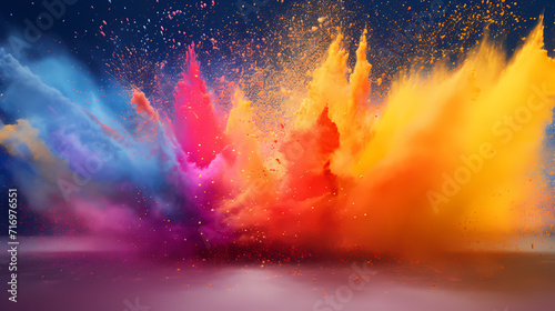 Dust explosion Holi background, indian traditional festival