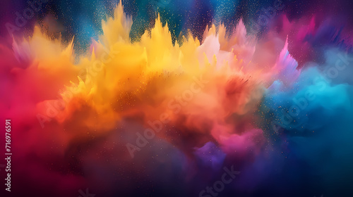 Dust explosion Holi background, indian traditional festival © Derby