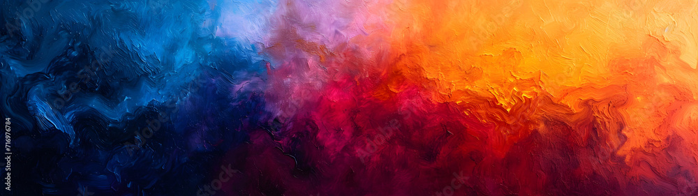 Abstract Painting, Rainbow of Colors Depicted in Vivid Artwork