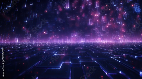 Futuristic Cyberpunk Style Particles Background