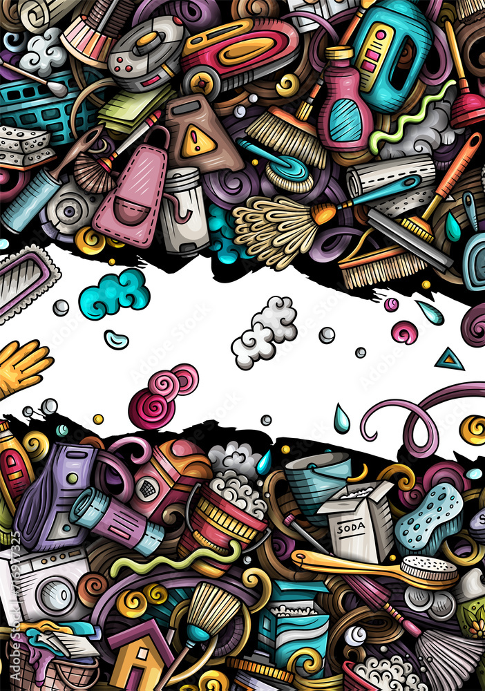 Cleaning cartoon banner illustration Cleaning cartoon banner illustration