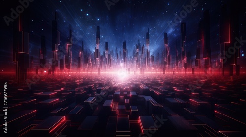 Futuristic Cyberpunk Style Particles Background