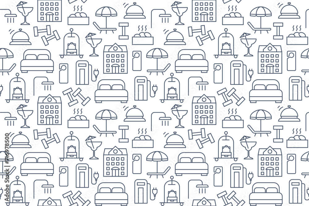 hotel services seamless pattern- vector illustration