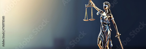 The Statue of Justice - lady justice or Iustitia / Justitia the Roman goddess of Justice photo