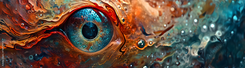 Close Up of Painting Depicting an Eye