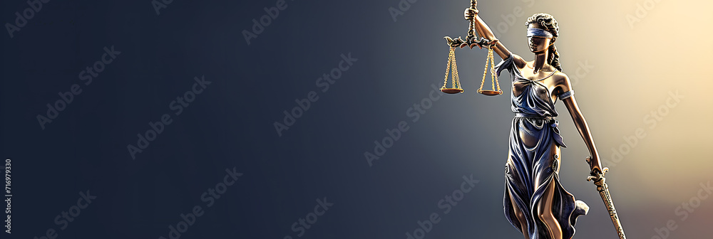 The Statue of Justice - lady justice or Iustitia / Justitia the Roman goddess of Justice - obrazy, fototapety, plakaty 
