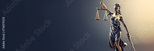 The Statue of Justice - lady justice or Iustitia / Justitia the Roman goddess of Justice photo