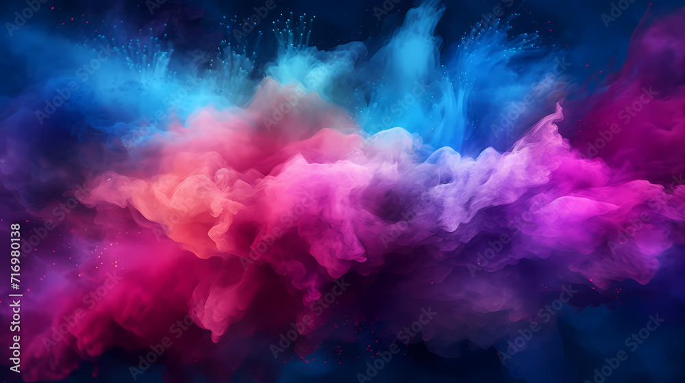 Fototapeta premium Dust explosion Holi background, indian traditional festival