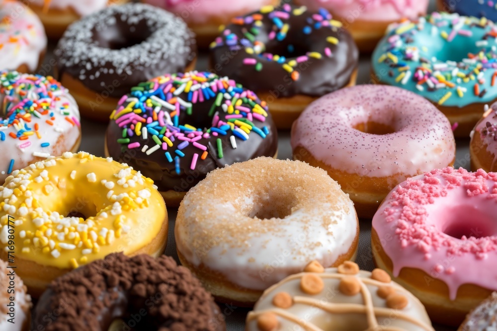 Tempting Display Of Delicious Donuts, Irresistibly Grouped
