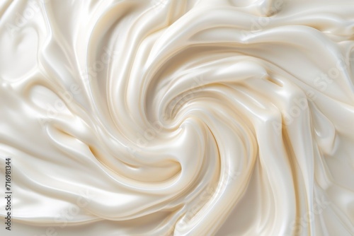 Abstract, Whirling Vortex Of Smooth Creamy Texture On White Background