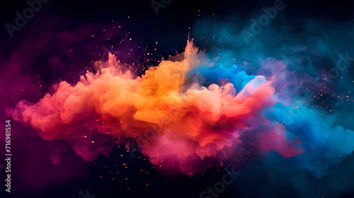 Dust explosion Holi background  indian traditional festival