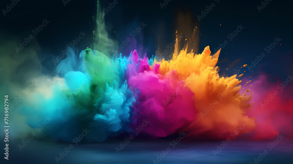 Dust explosion Holi background, indian traditional festival