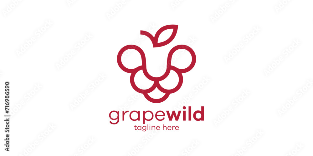 The logo design combines the shape of a tiger's head with grapes.