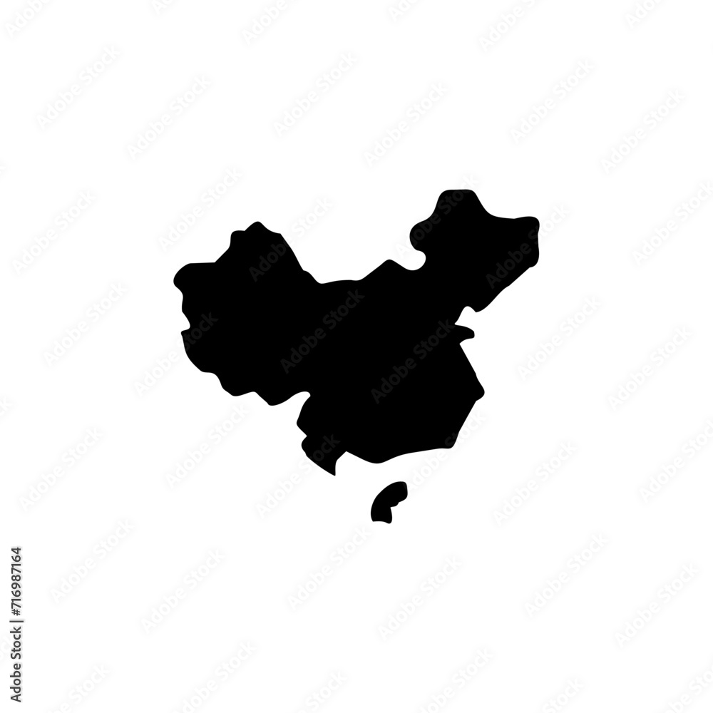 China map icon. Simple illustration of china map on white background China map icon. Simple illustration of china map on white background